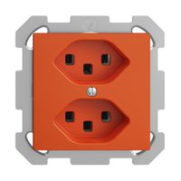 Prise ENC 2×T23 16A orange, EDIZIOdue, avec bornes enf.