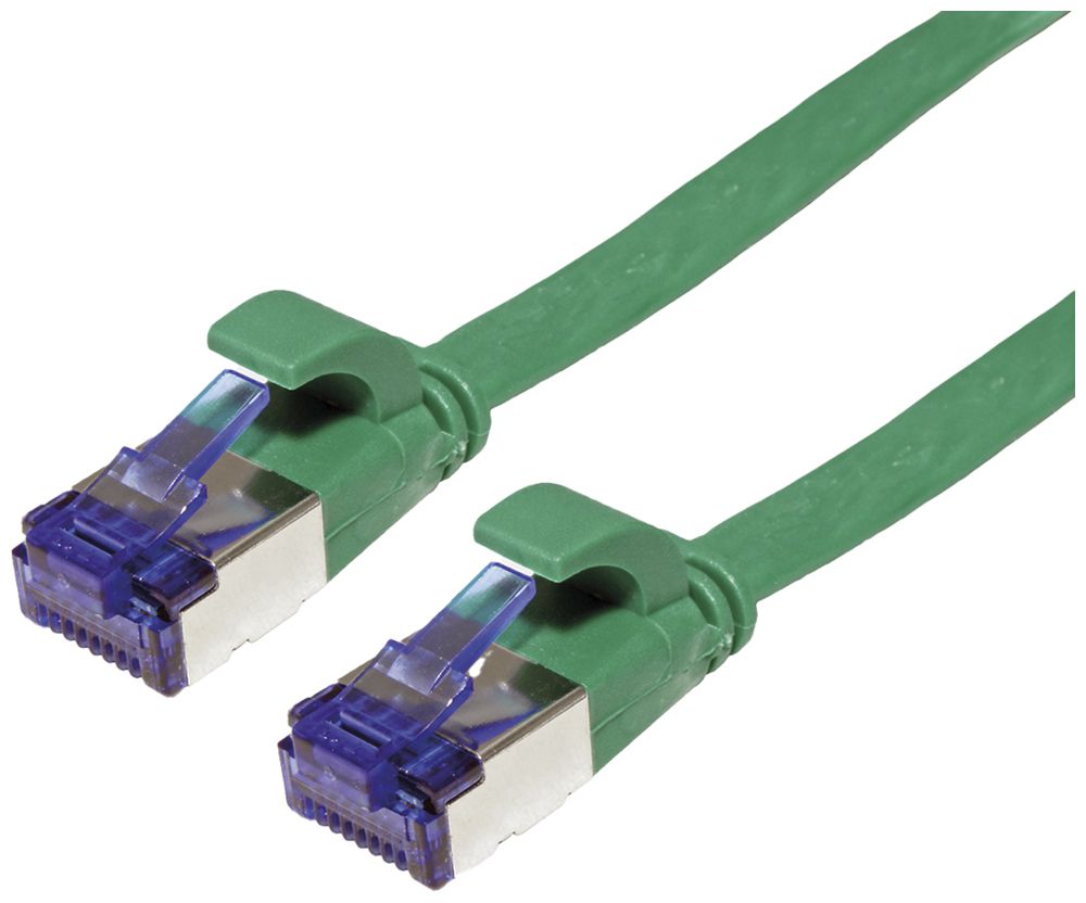 Patchkabel RJ45 VALUE Kat.6A U/FTP AWG32 PVC flach grün 1.5m