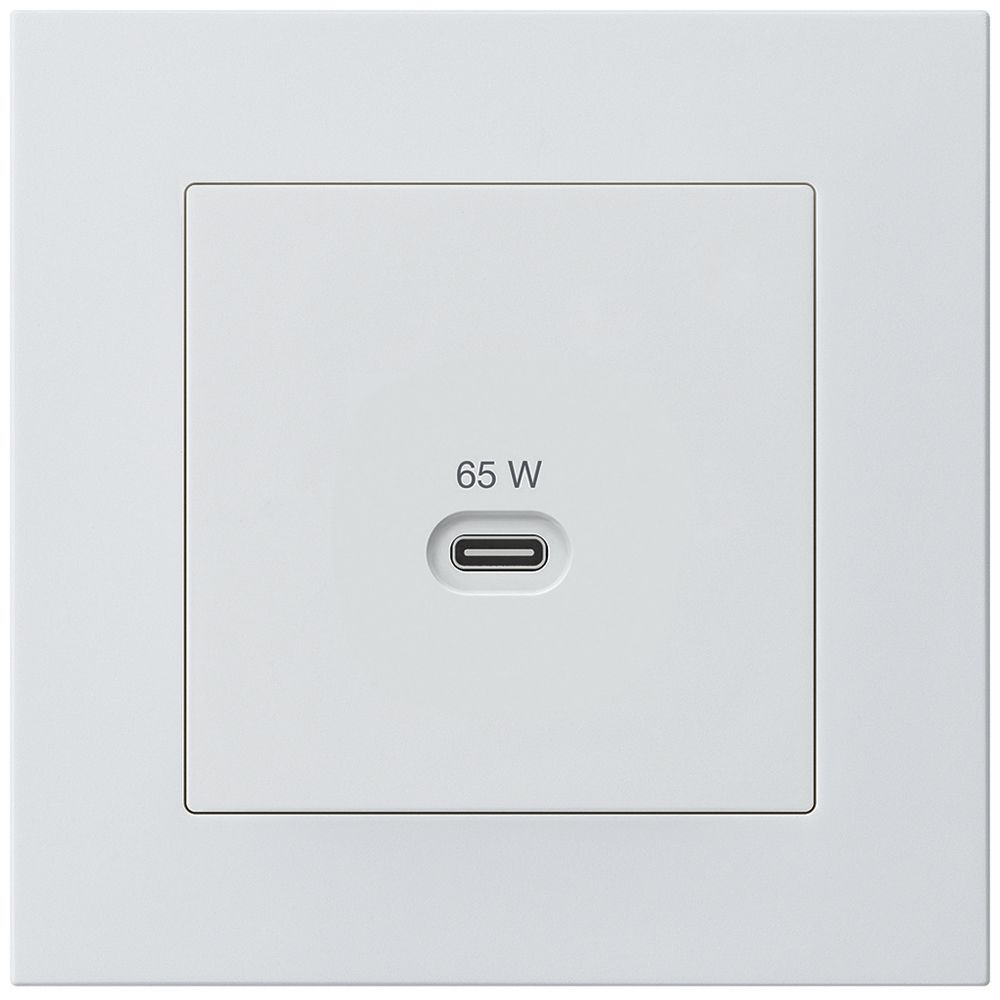 Prise de charge USB ENC Hager kallysto.pro type C 65W 3250mA blanc