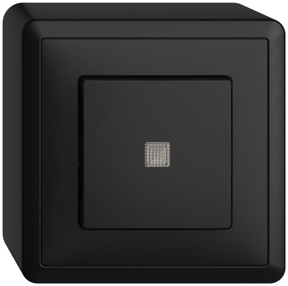 Poussoir AP EDIZIOdue LED jaune ARK noir