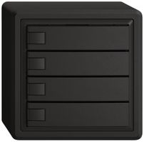 Poussoir universel AP EDIZIO.liv UNI SNAPFIX® 12…48V s.LED 4× comm.1T no