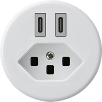 USB-Ladesteckdose Hager basico C-C 20W+T23 5V weiss