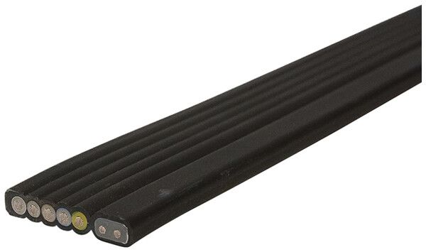 Flachkabel Woertz Combi 5×2.5+2×1.5mm² PVC schwarz Eca