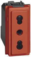 Prise Living Now standard italien 1 module 16A rouge