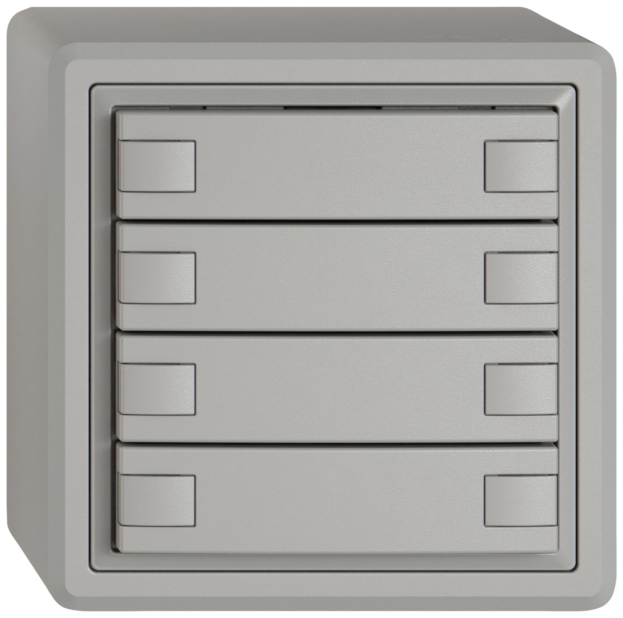 Pulsante universale AP EDIZIO.liv UNI SNAPFIX® s.LED 4× com.2T grc