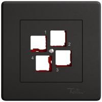 Kit di montaggio INC EDIZIO.liv EASYNET S-One SNAPFIX® destra per 4×RJ45 ne