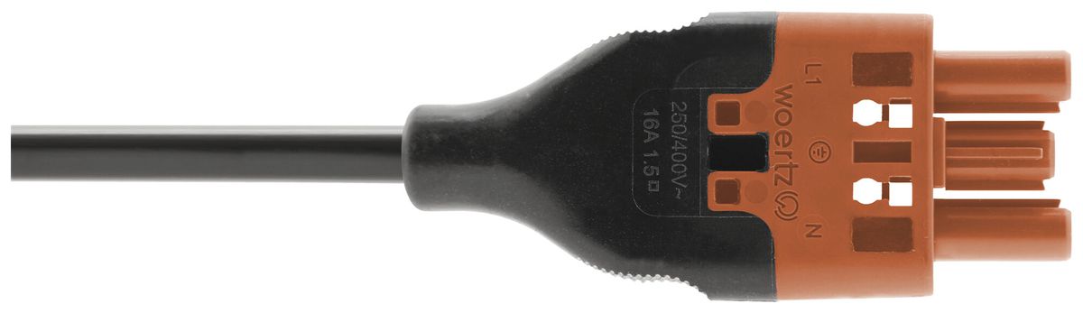 Câble de raccordement Woertz 49343/C3 3×1.5mm² 250V 16A 6m ora prise-libre Cca