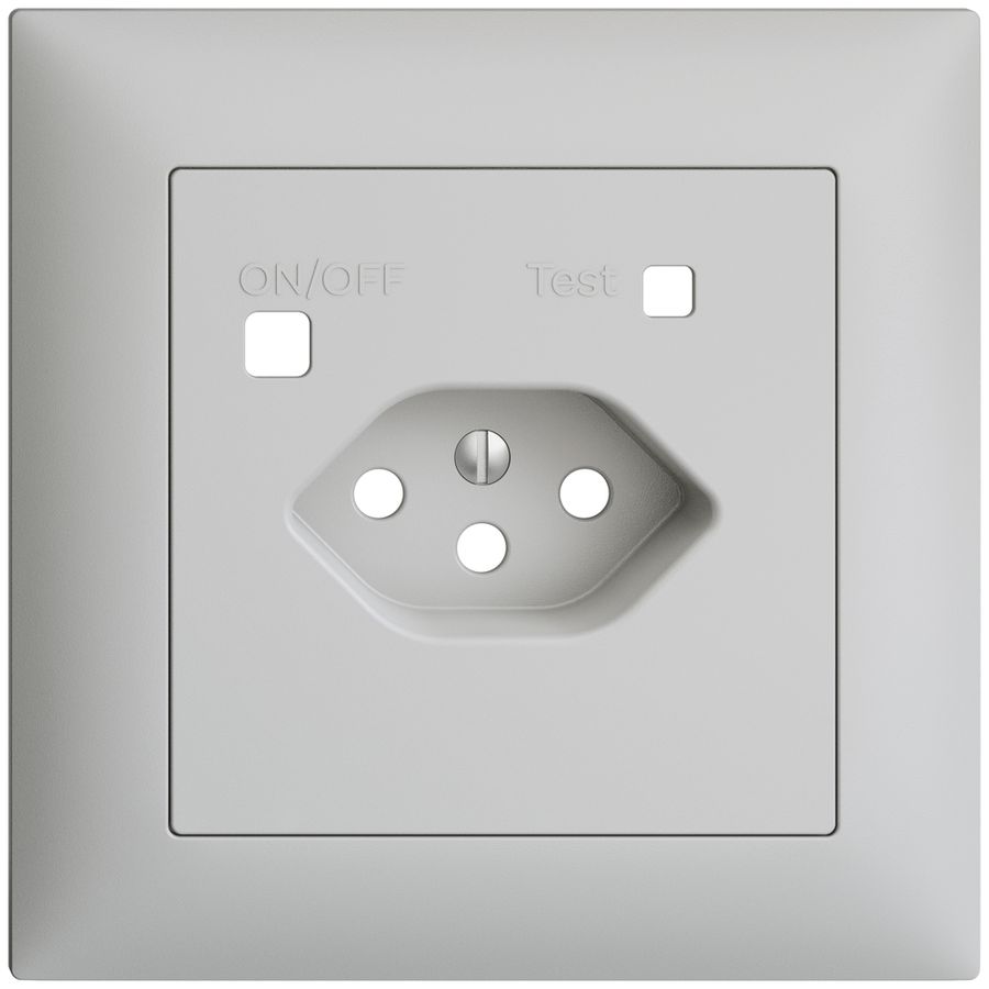 Frontset EDIZIOdue zu FI-Steckdose FMI, T13, hellgrau