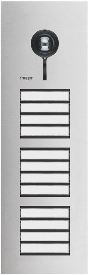 Aussenstation Video Hager elcom.one 2-Draht für 12Wohnungen Edelstahl