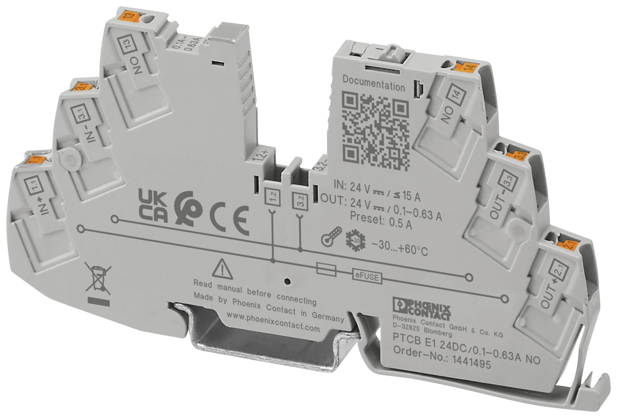 Geräteschutzschalter PX PTCB E1 24DC/0.1-0.63A NO