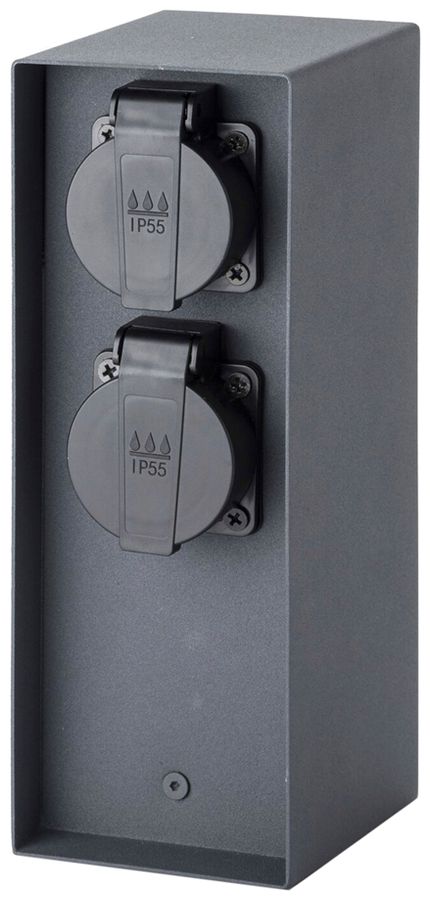 Anschlusssäule M. Schönenberger 85×125×230mm mit 3×Typ 13 IP55 schwarz