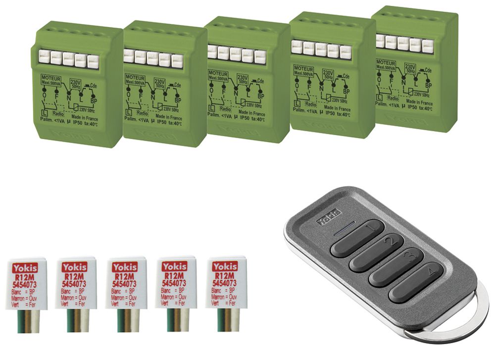 Kit d'attuatore per serranda YOKIS 5-SHUTTER RADIO POWER KIT