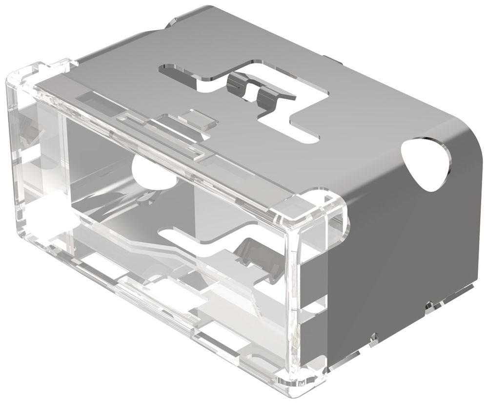 Capot à poussoir EAO03 18×38mm translucide, blanc