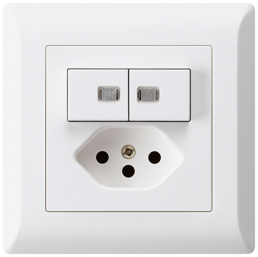 UP-Leuchtkombination 3/1P+A-R+T13 weiss kallysto.line 2 Linsen mit Kinderschutz