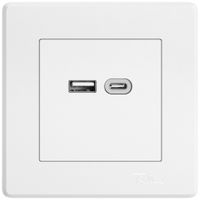 Presa di ricarica USB INC EDIZIO.liv SNAPFIX® 230VAC 18W 1×USB A 1×USB C bi