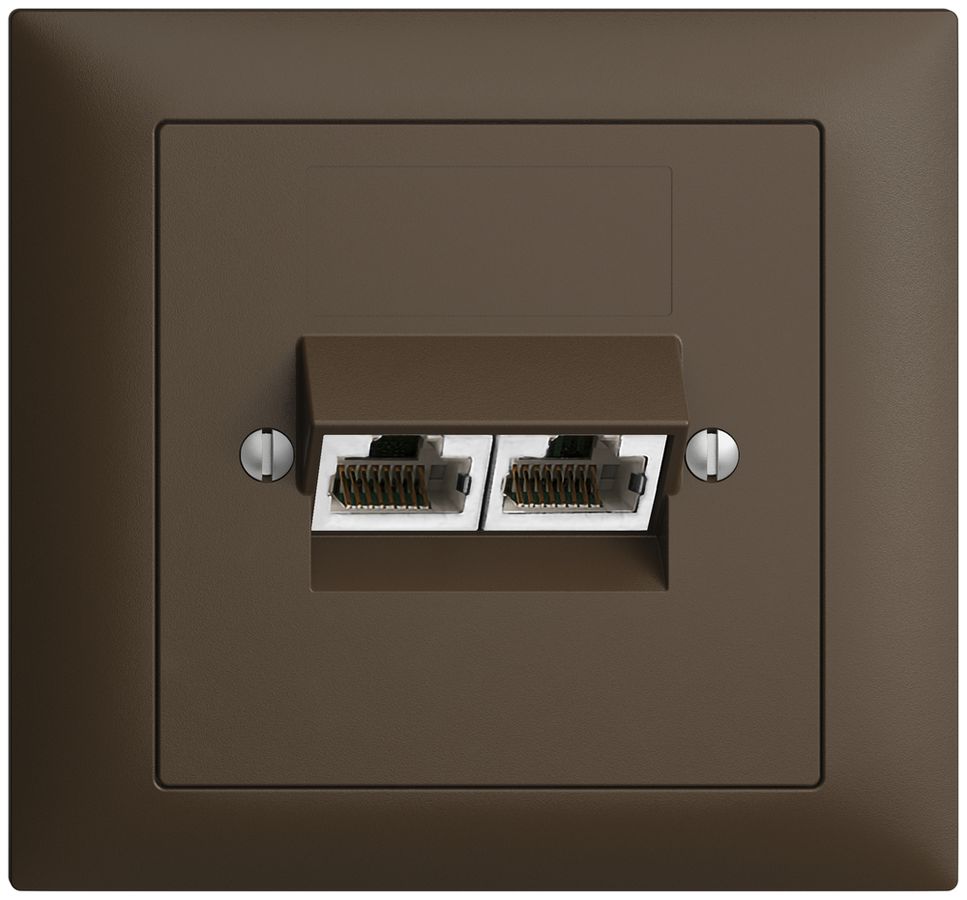 EB-Dose 2×RJ45/s 4P getr. EDIZIOdue coffee ITplus