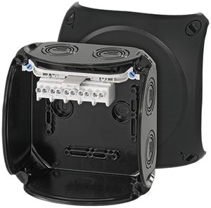 AP-Abzweigdose Hensel KF B mit Klemmen 5×4mm² schwarz