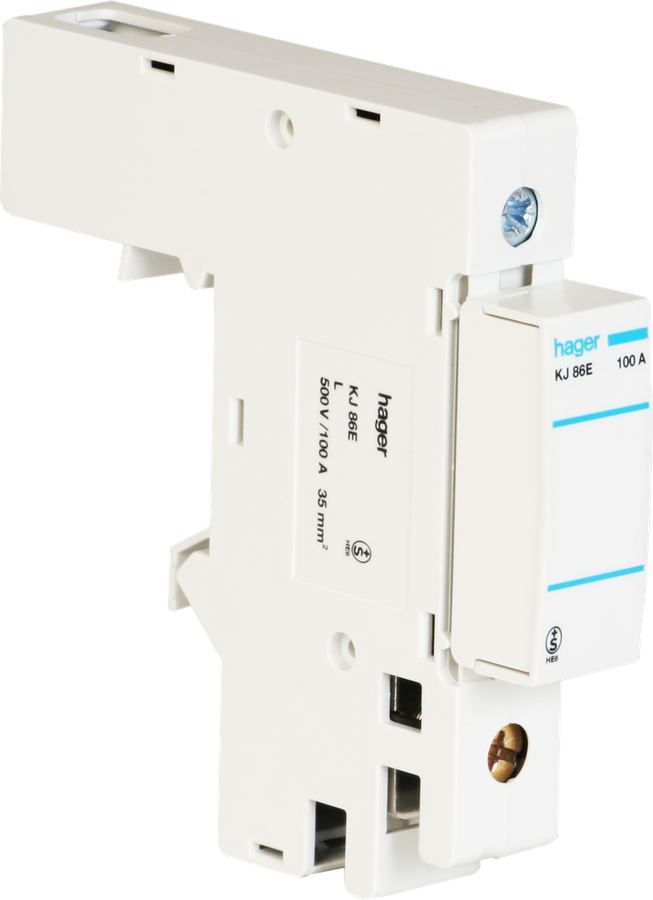 Einspeiseelement Hager DIN00 100A L1-L3 44/51mm L oben