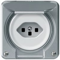 UP-Steckdose robusto 1×T23 16A 250V 86×86mm IP21 Aluminium