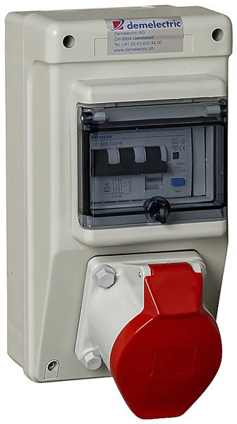 Distributeur de courant Demelectric type 900/D33476 CEE32 FI 30mA