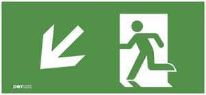 Pittogramma DOTLUX con freccia diagonal verso sinistra basso p.EXITflat