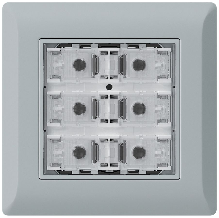 Poussoir KNX ENC KLI p.6×touches 6×points actionnables LED gris