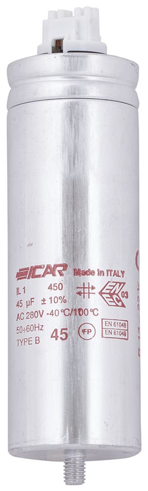Kondensator ICAR IL 1/450 45X128MM 45µF 250V f.Leuchte (parallel) Ø45×128mm