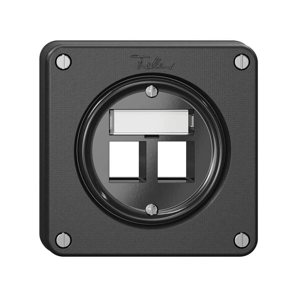 Kit de montage Feller Keystone, pour sortie droite, double, noir