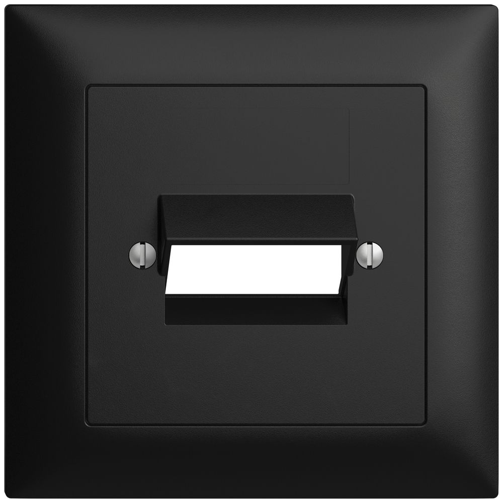 Frontset EDIZIOdue schwarz 88×88mm 2×RJ45