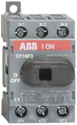 Lasttrennschalter ABB 16A/400V 3L, AC22A hellgrau