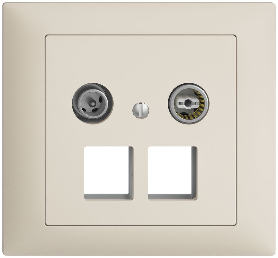 Prise multimédia 11dB INC Edue FKE, prise terminale/passage, 2×RJ45 Keystone cr