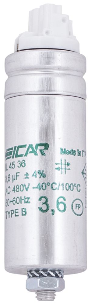 Kondensator ICAR IL 45/36 30X78MM 3.6µF 250V f.Leuchte (serie) Ø30×78mm