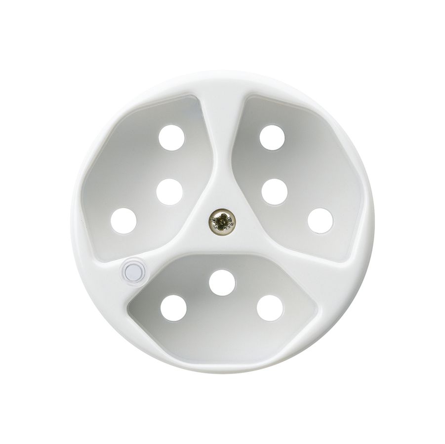 Frontscheibe zu Steckdose Hager basico 3×Typ 13 beleuchtet H weiss