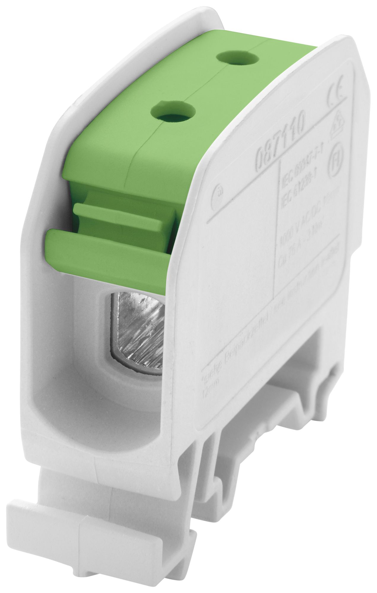 Bloc de distribution Bals RKA 16 1P 76A 1×entrée 1×sortie 1…16mm² vert