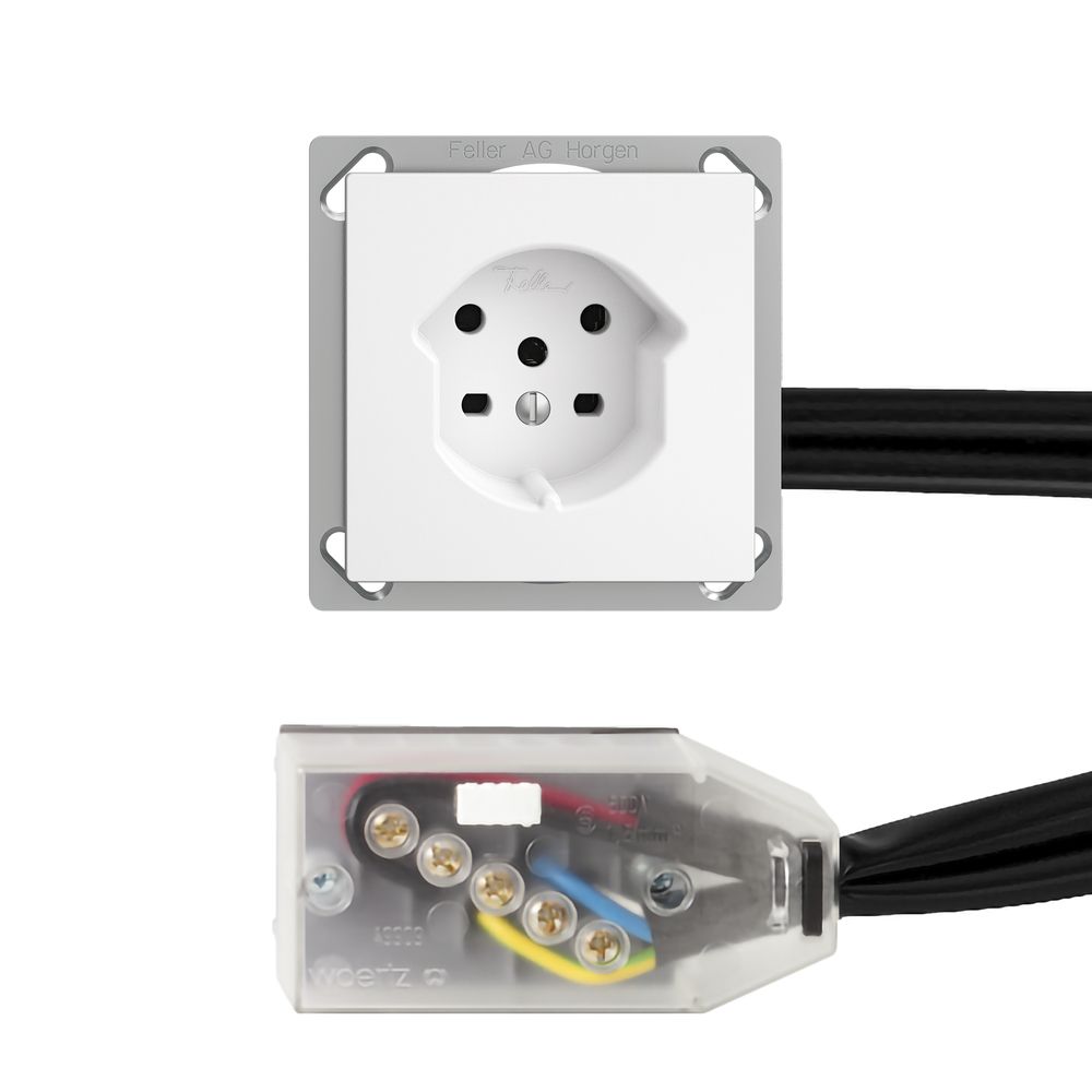 Prise INC EDIZIOdue T15 blanc pour câble plat Technofil