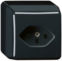 AP-Steckdose Hager basico 1×T23, schwarz