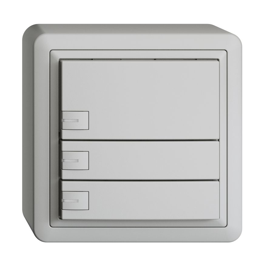 Poussoir KNX RGB AP EDUE, 250mW, a.LED RGB, 3×poussoir, comm.1×touche, grc