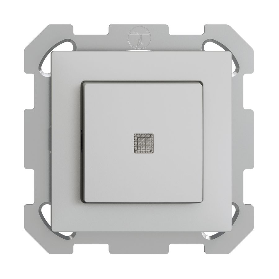 UP-Leuchttaster EDIZIOdue A-R/1P hellgrau, mit Linse, LED gelb