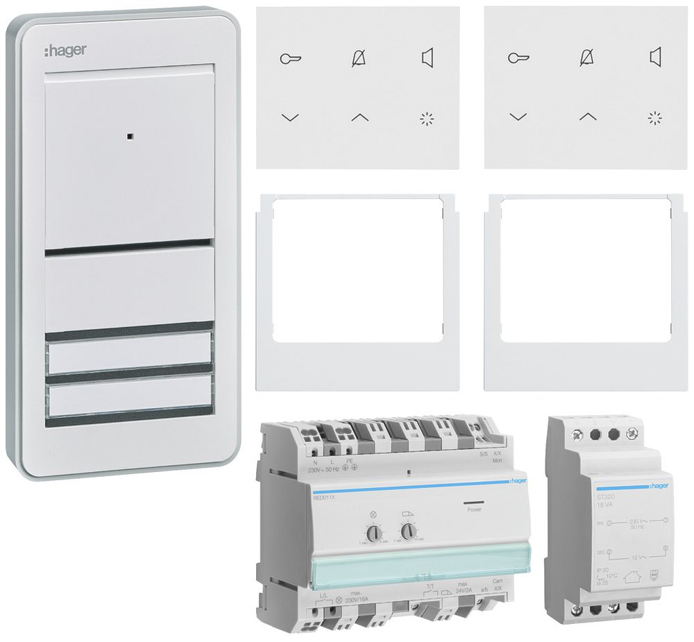 Kit audio elcom.home p.2appartamenti postazione interna bianco/esterna bianco