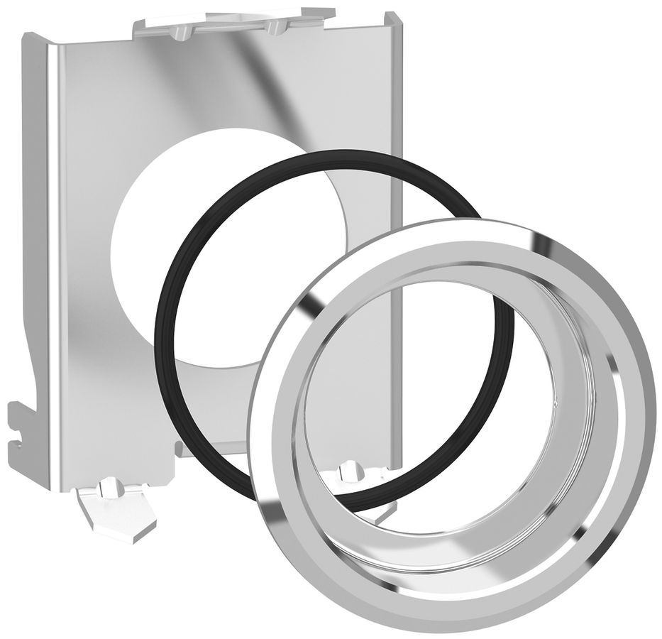 Set di montaggio Harmony p.tasto&lampada spia piatto, in metallo