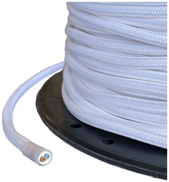 Câble textile Elektrogros TDLR H03VV-F 2×0.75mm² LN blanc 50m