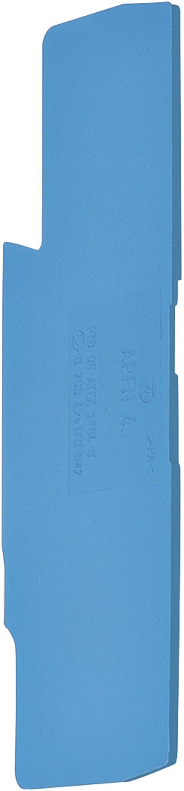 Parete d'estremità Hager per KYA04NH4 bride N 4mm² blu