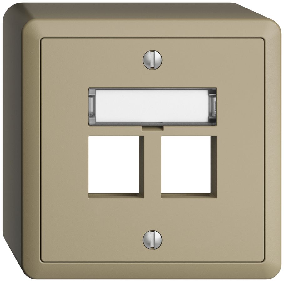 AP-Montageset EDIZIOdue, Geradeauslass, für 2×Keystone, sand