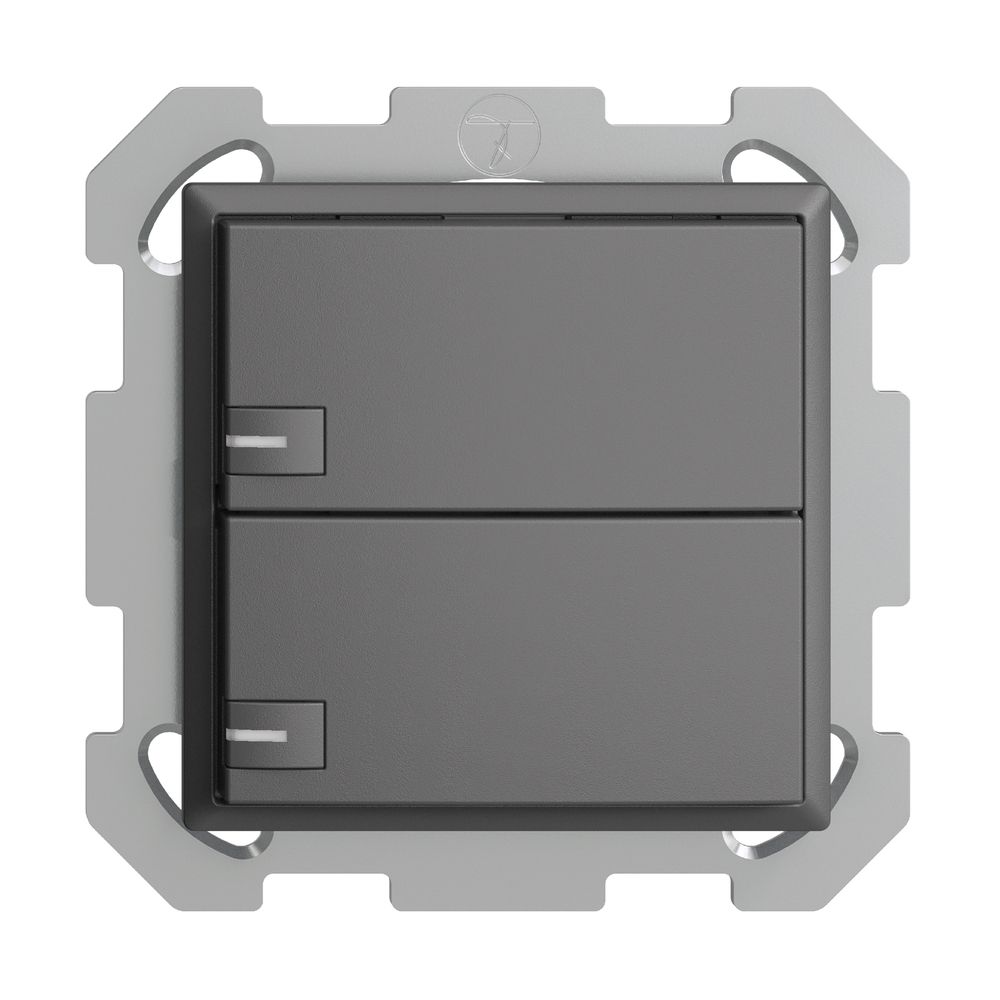 Poussoir KNX RGB ENC EDUE, 250mW, a.LED RGB, 2×poussoir, comm.1×touche, grf