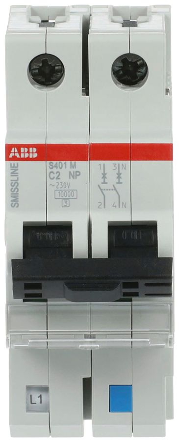 Leitungsschutzschalter SMISSLINE TP S 2×2A C 10kA NP