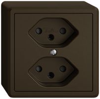 AP-Steckdose EDIZIO.liv SNAPFIX® 2×T13 mit Shutter br