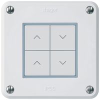 Poussoir pour stores KNX ENC Hager BA robusto C quadruple 86×86mm blanc