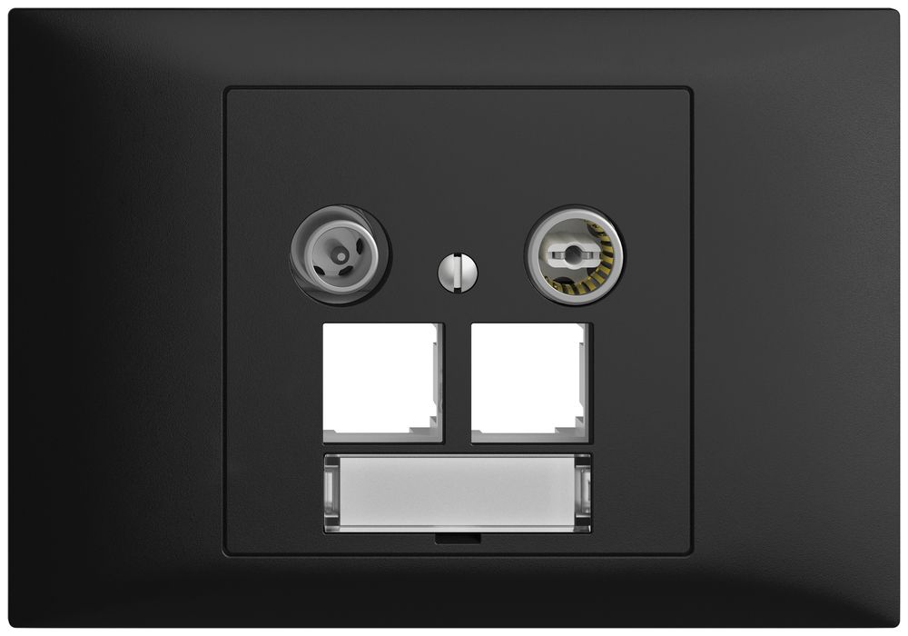 EB-Multimediadose EDIZIOdue BKE EASYNET 11dB, f.2×RJ45 S-One, schwarz