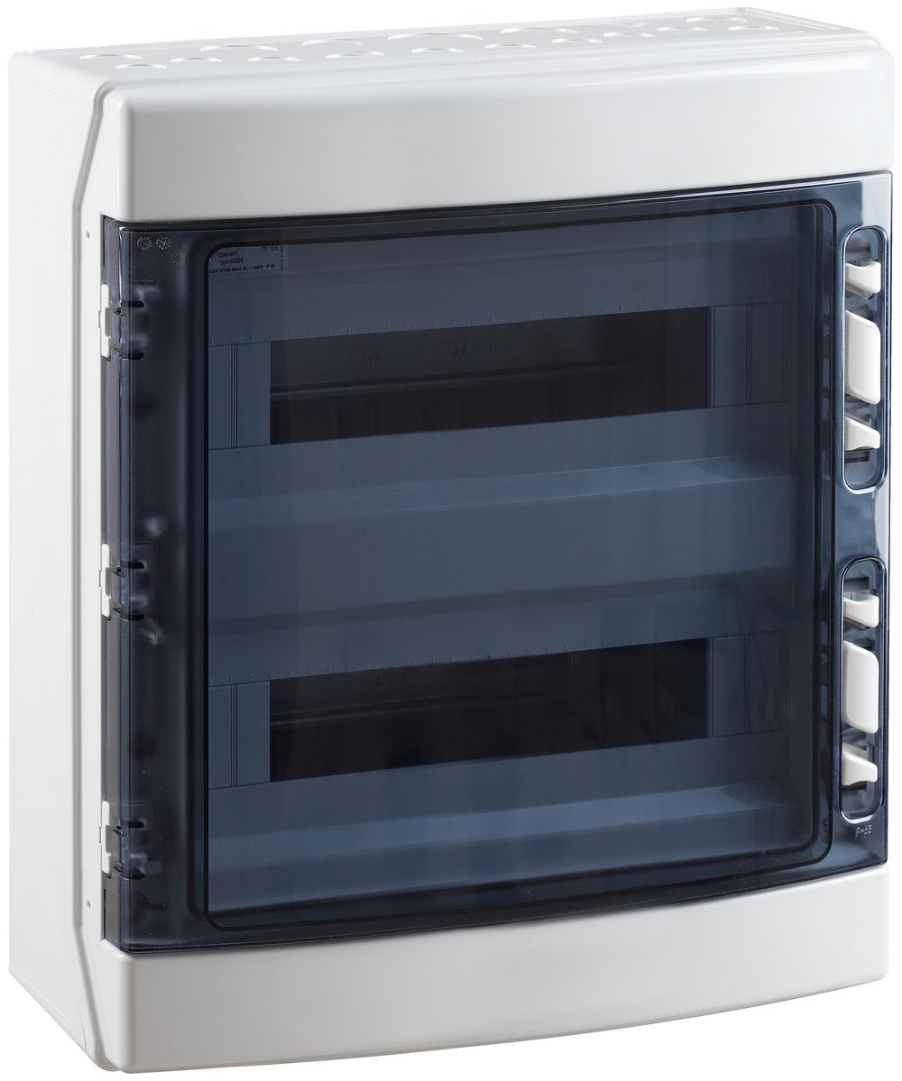 Coffret AP Elcase 436×418×148mm 2×18 modules IP65 IK08 650°C ABS/PC gris