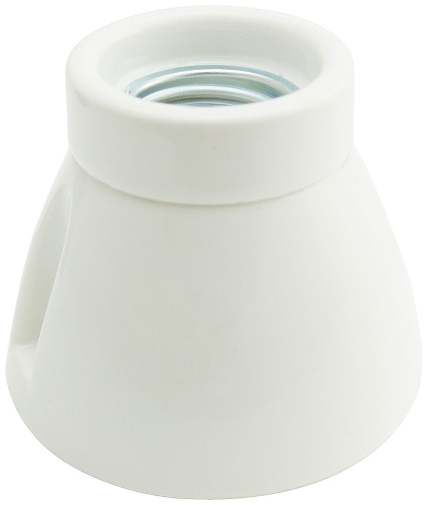 Douille Elektrogros douille de plafond E27 250V 4A Ø75×65mm porcelaine blanc